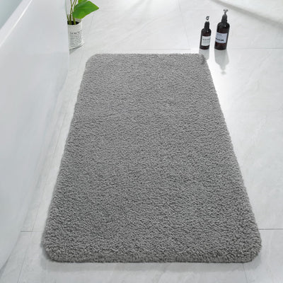 AROGAN Luxury Long Bathroom Runner Rug 24x48 Inch Thick Soft and Absorbent Microfiber Non Slip Bath Rug Rubber Backing Quick Dry Rug Machine Washable Plush Rug for Shower Floor Grey